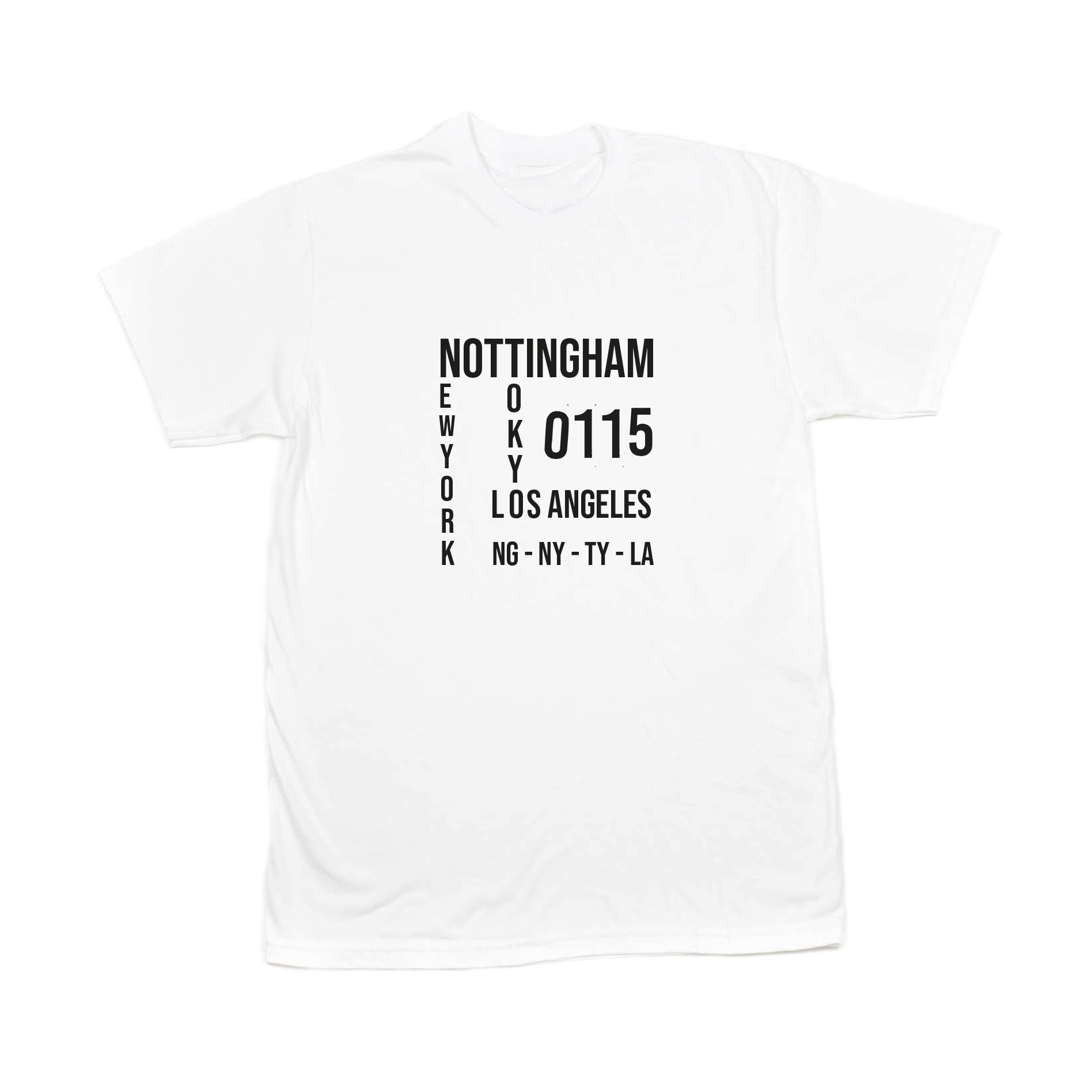 0115 Cities Scrabble T-shirt (White)