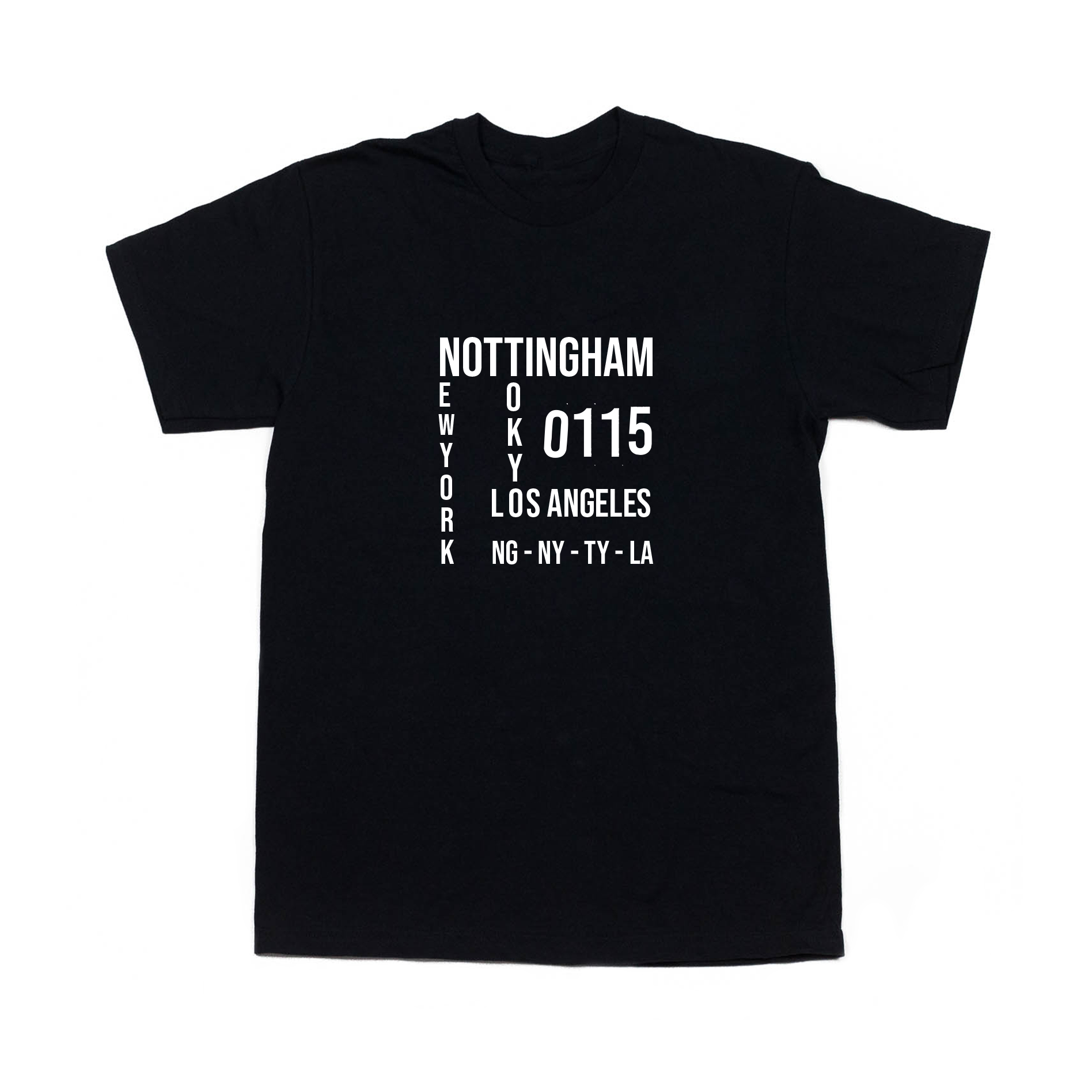 0115 Cities Scrabble T-shirt (Black)