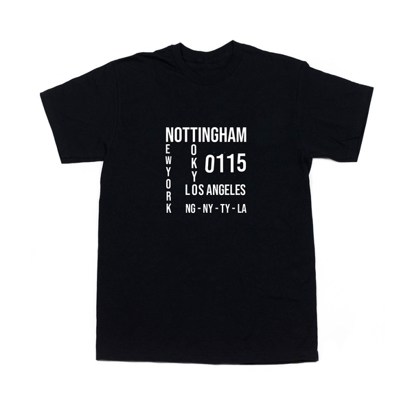 0115 Cities Scrabble T-shirt (Black)