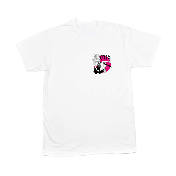 0115 Records - T-Shirts - 0115 x Acky Bright T-shirt (White)